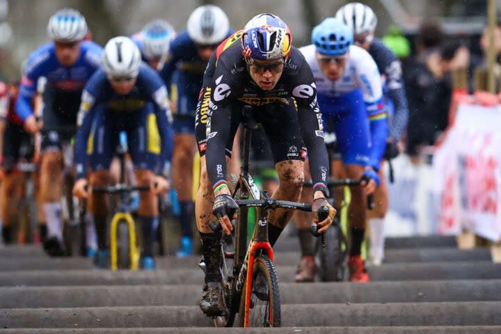 <span class="article__caption">Van Aert isn’t concerned by the relocation of a set of barriers on the Hoogerheide circuit.</span>