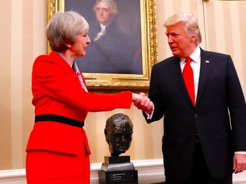 Theresa May met Donald Trump after his inauguration last January (PA)