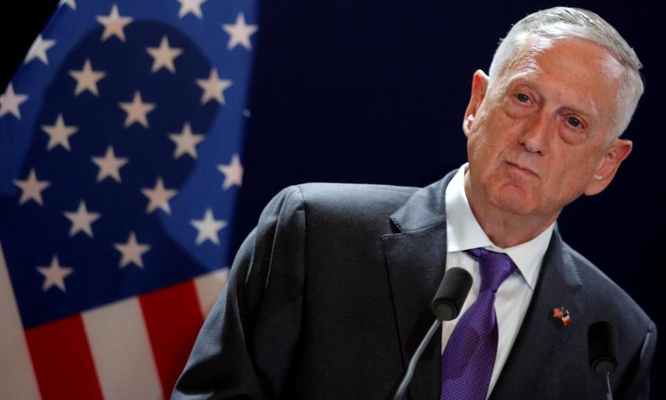 James Mattis attends a news conference in Paris, earlier this month.