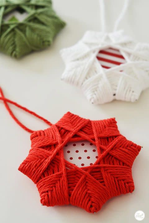 Christmas Star Yarn Ornaments