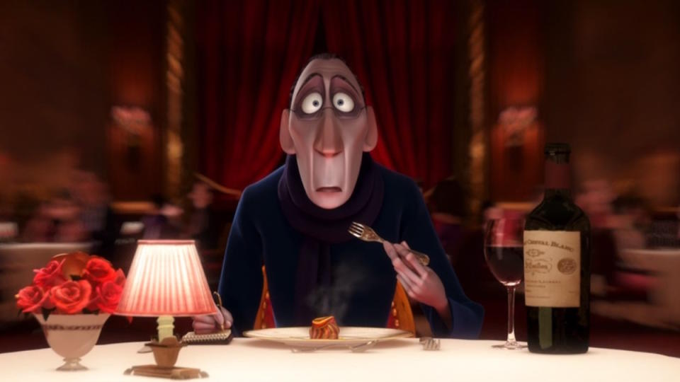 Anton Ego reminisces his childhood at a restaurant in Ratatouille