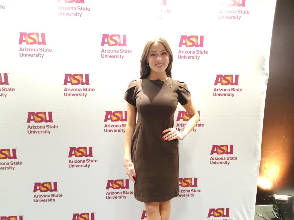 Miss America 2022 Emma Broyles spoke about mental health at ASU on Nov. 13, 2023.