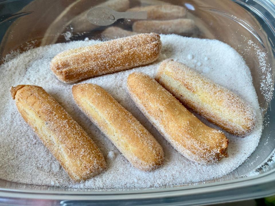 Homemade churros and sugar