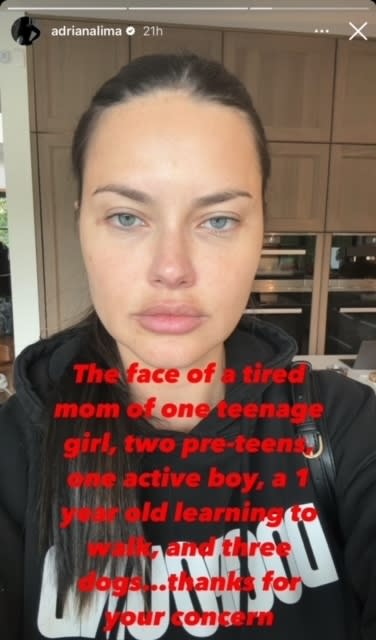 Screenshot from Adriana's Instagram story