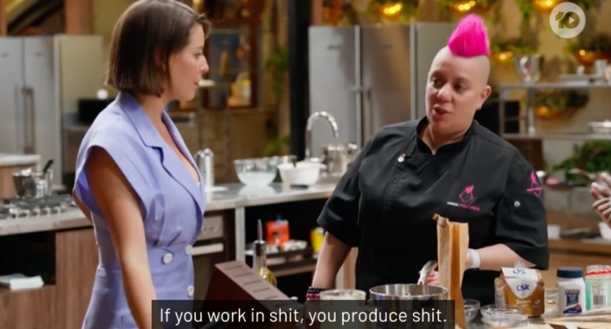 Tuesday night's episode of MasterChef came with some sage wisdom from Anna Polivou. Credit: Channel Ten 