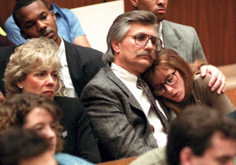 The family of Ronald Goldman during a session of the murder trial on 8 March 1995 (AFP via Getty Images)