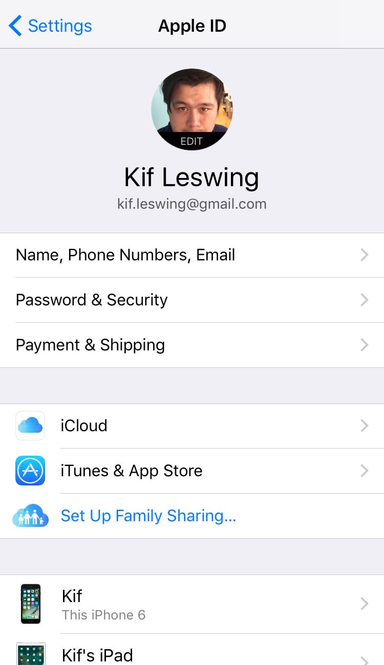 iCloud Settings