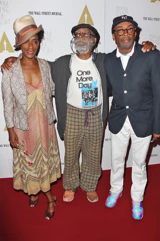 <p>Kristina Bumphrey/Starpix/Shutterstock</p> Joie Lee, Bill Lee and Spike Lee in 2014