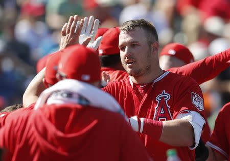 Los Angeles Angels center fielder and diehard Eagles fan Mike