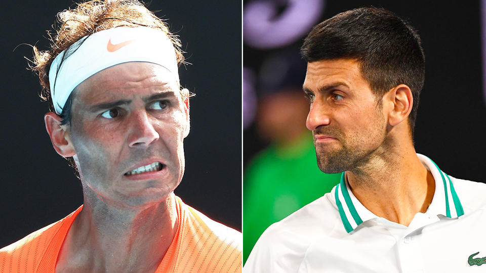 Seen here, the top two players in men's tennis, Rafael Nadal and Novak Djokovic.