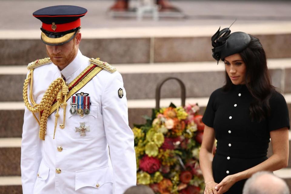 Harry and Meghan at the Anzac memorial (Getty Images)