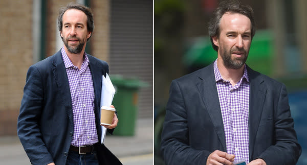 Stephen Terry, 55, during the trial of Nicola and Simon Nightingale, who are accused of swindling £150,000 from his restaurant - the Hardwick, in Abergavenny, south Wales.