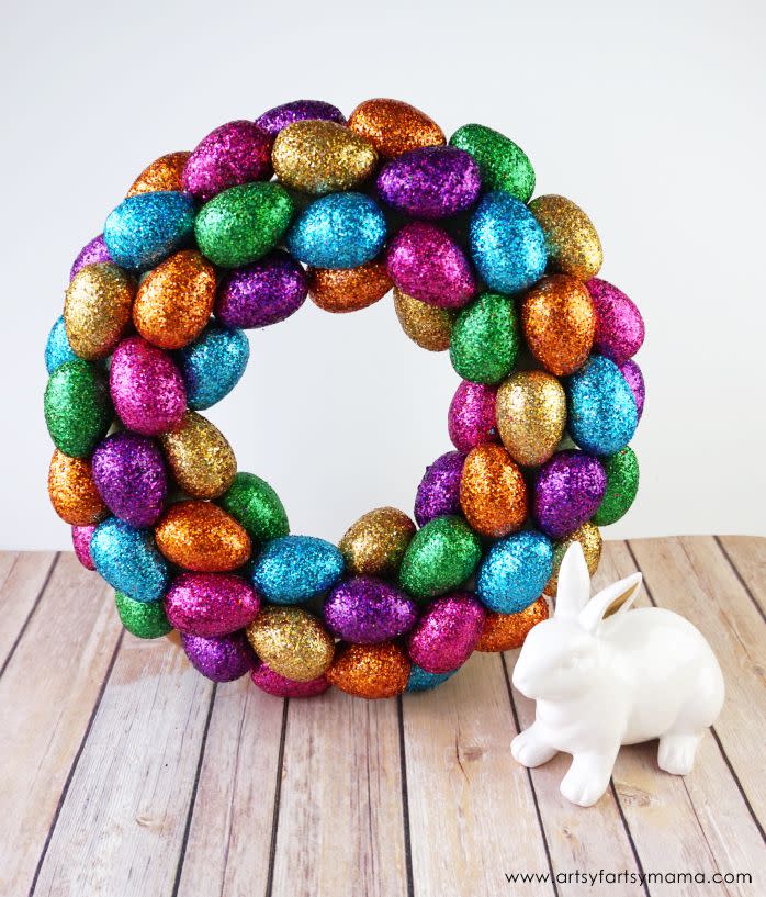 glitter egg wreath easter decorations