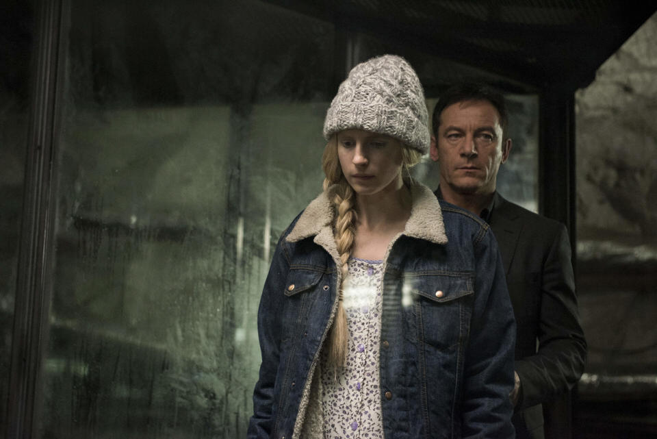 (Left to Right) Brit Marling, Jason Isaacs, 