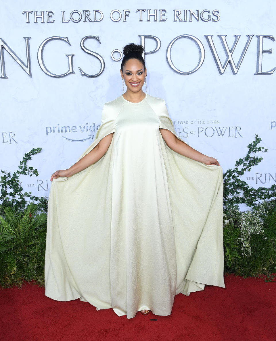 CULVER CITY, CALIFORNIA - AUGUST 15:  Cynthia Addai-Robinson arrives at the Los Angeles Premiere Of Amazon Prime Video's 