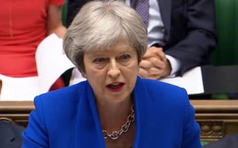 Prime Minister Theresa May speaks during Prime Minister's Questions on Wednesday  - Credit: PA