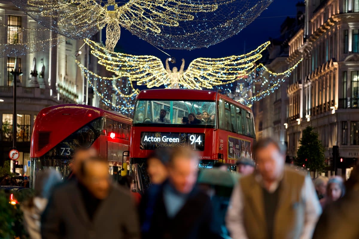 Hurry, hurry: Christmas shoppers on London’s Regent Street (PA) (Copyright 2022 The Associated Press. All rights reserved)