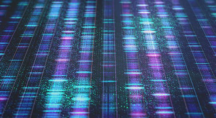 3D illustration of a method of colored DNA sequencing