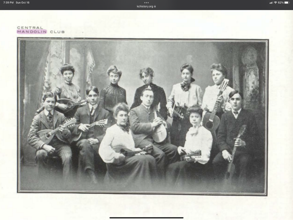 Central High School’s mandolin orchestra in 1902.