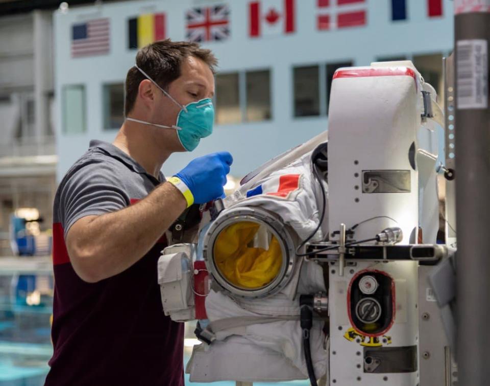 Thomas Pesquet lors d'un le 19 juin 2020 pendant une formation à Houston. - BILL STAFFORD / NASA 