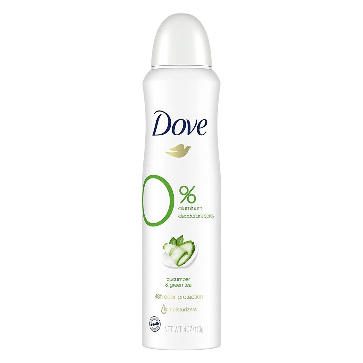 <p><a href="https://go.redirectingat.com?id=74968X1596630&url=https%3A%2F%2Fwww.walmart.com%2Fip%2FDove-Deodorant-Spray-Cucumber-Green-Tea-Aluminum-Free-Deodorant-For-48-Hour-Protection-4-oz%2F138070603&sref=https%3A%2F%2Fwww.harpersbazaar.com%2Fbeauty%2Fskin-care%2Fg28570084%2Fbest-aluminum-free-deodorants%2F" rel="nofollow noopener" target="_blank" data-ylk="slk:Shop Now;elm:context_link;itc:0;sec:content-canvas" class="link rapid-noclick-resp">Shop Now</a></p><p>0% Aluminum Deodorant Spray in Cucumber & Green Tea</p><p>walmart.com</p><p>$11.00</p><span class="copyright">Walmart</span>