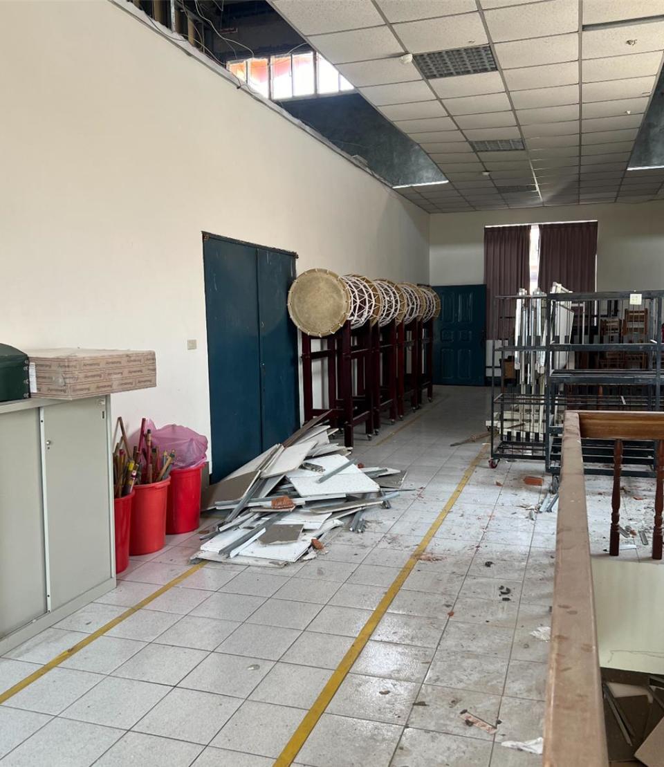 0403花蓮大地震侵襲全台，桃園市轄內149所學校有毀損情形。（桃園市議員黃婉如提供）