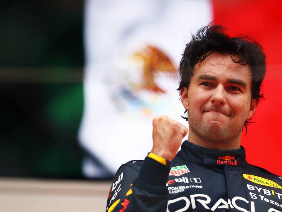 Sergio “Checo” Pérez en el podio del GP de Mónaco 2022.