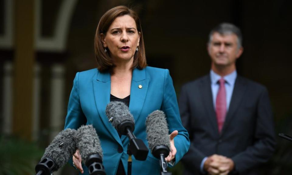 Queensland opposition leader Deb Frecklington and her deputy Tim Mander