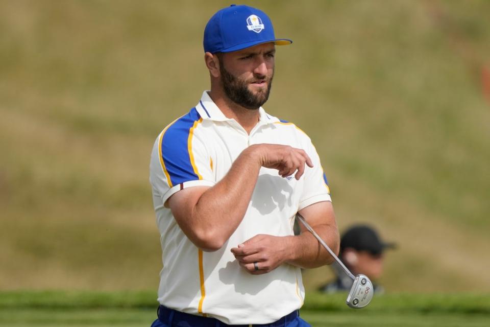 Jon Rahm faced an early deficit in his singles match with Scottie Scheffler in the Ryder Cup (Charlie Neibergall/AP) (AP)