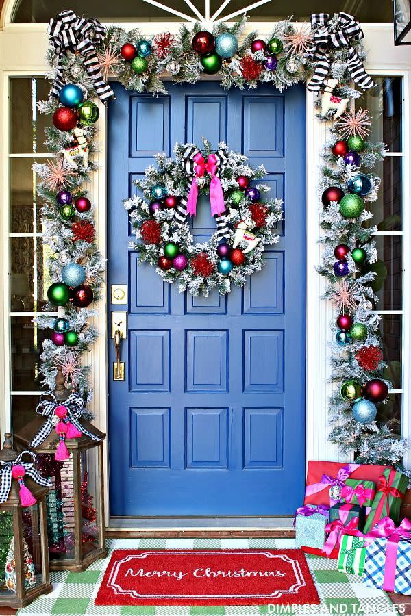 diy christmas door decorations colorful