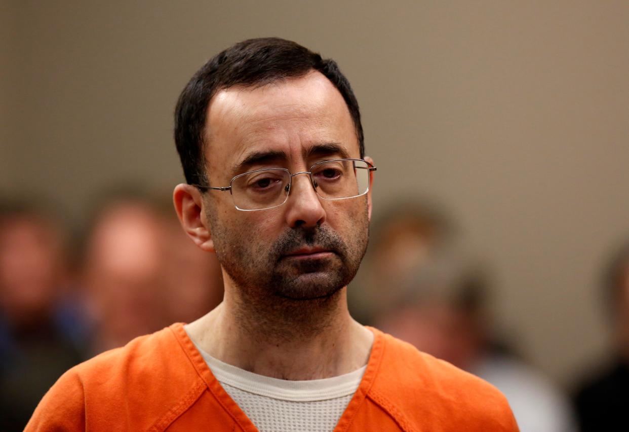 Former Michigan State University and USA Gymnastics doctor Larry Nassar appears at Ingham County Circuit Court on November 22, 2017 in Lansing, Michigan. (AFP via Getty Images)