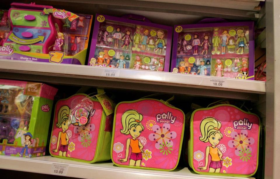 Polly Pockets on display in New York in 2007. Their creator, Chris Wiggs, died last week at 74 (AFP via Getty Images)