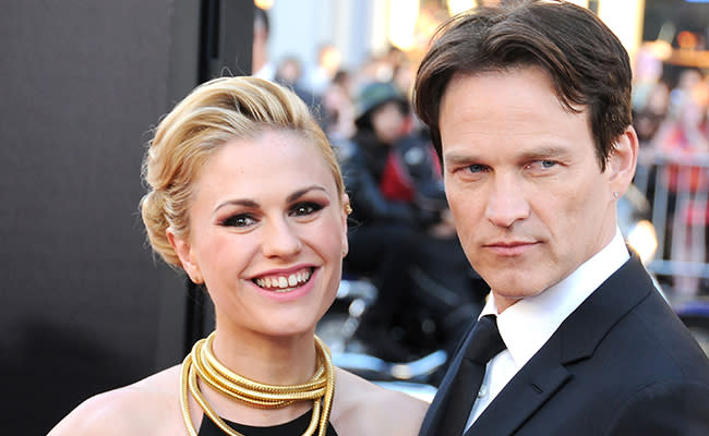 <div class="caption-title"><b>Anna Paquin and Stephen Moyer</b>, <i>True Blood</i> A normal day on the job together involves a <i>little</i> vampire blood, but we're sure Anna and Stephen's real life romance is a much less gory. They were married in 2010.<br><br>Photo by Getty</div>