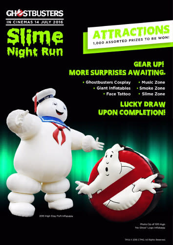 In conjunction with the release of "Ghostbusters" movie, an exciting Ghostbusters Slime Night Run is happening really soon