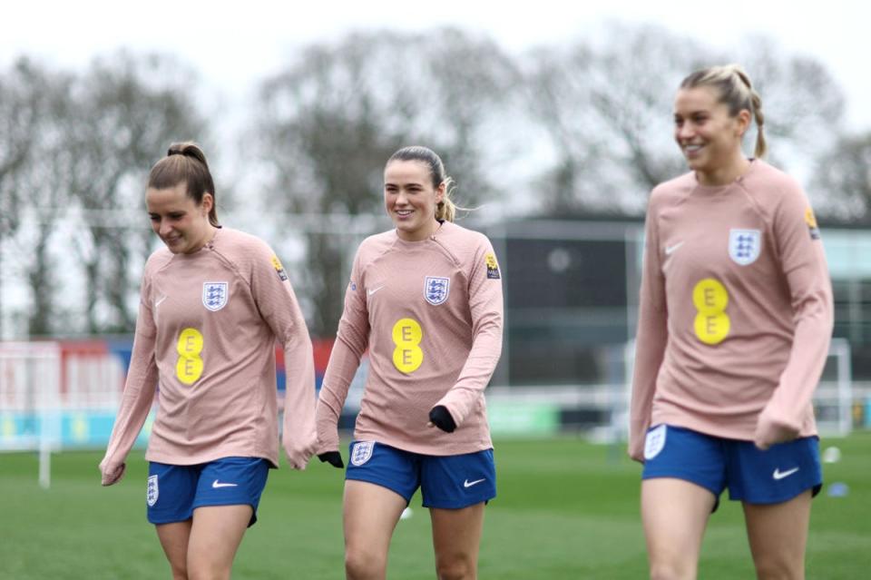 Grace Clinton, middle, can make a case to start in England’s midfield (Getty)