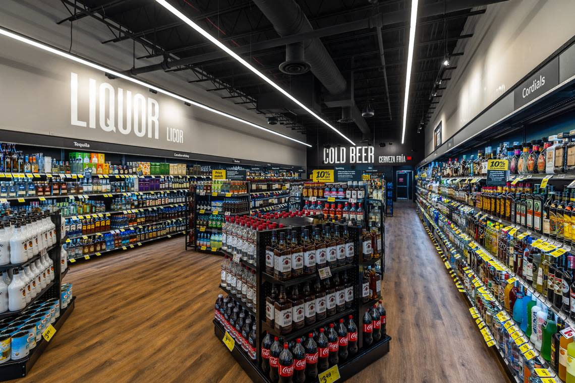 The store has about 1,400 alcholic beverages, including many beer and rump options, plus over 500 different wines. 