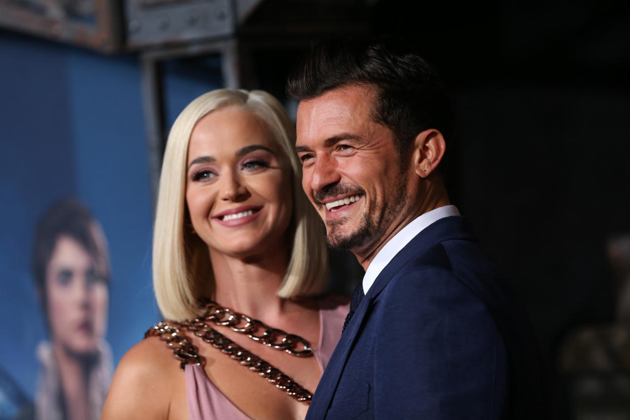 Katy Perry and Orlando Bloom attend the LA premiere of Amazon's "Carnival Row" at TCL Chinese Theatre on August 21, 2019 in Hollywood, California. (Photo by Phillip Faraone/Getty Images)