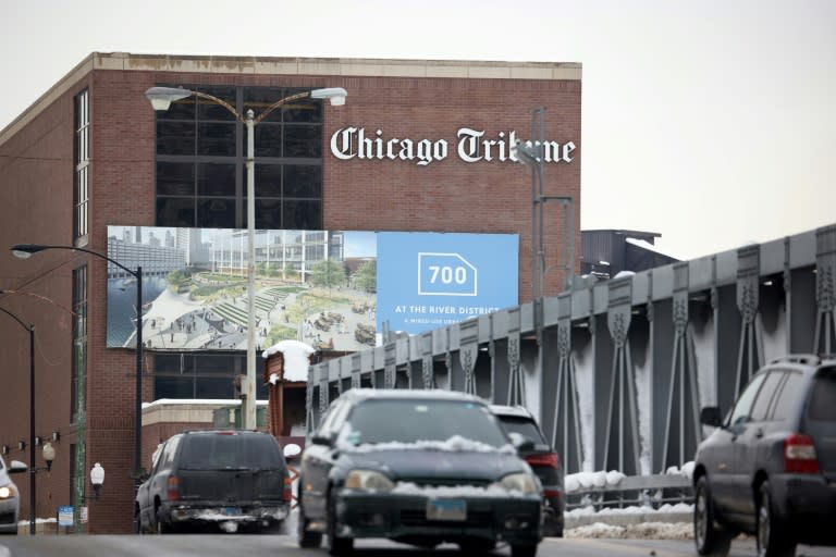 La sede del periódico The Chicago Tribune, en la ciudad estadounidense, en una imagen del 17 de febrero de 2021 (Scott Olson)