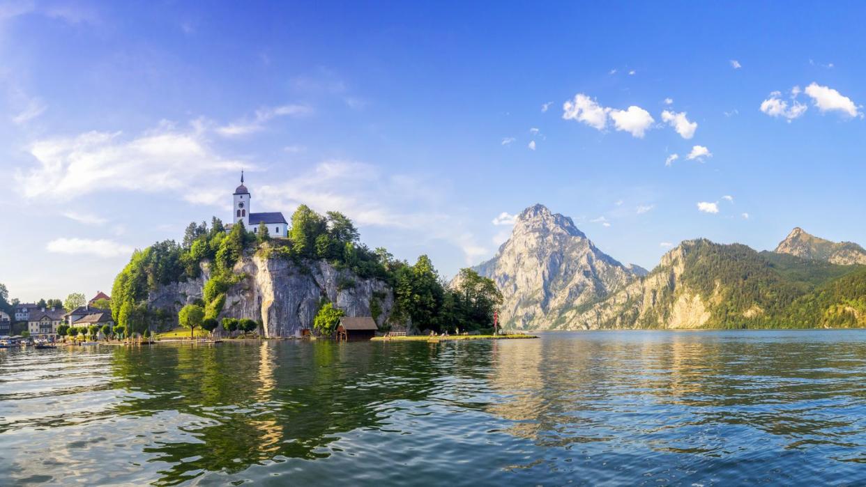 traunsee lake in alps salzburg, salzburger land