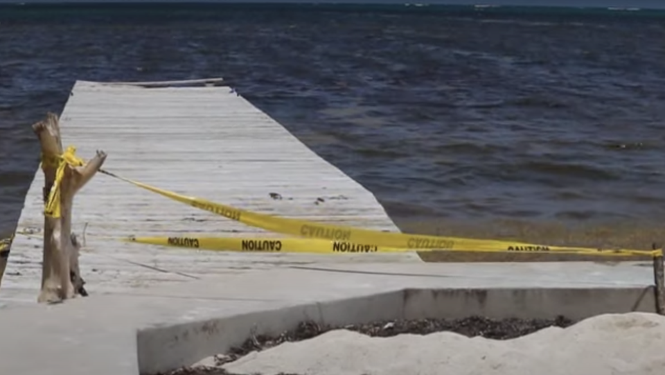 The cop was found floating in the water after falling from a pier. Source: Channel 5 Belize