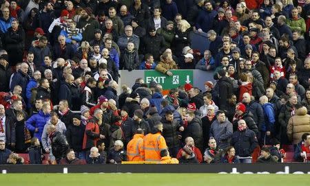 Football Soccer - Liverpool v Sunderland - Barclays Premier League - Anfield - 6/2/16 Liverpool fans leave the stadium in protest Action Images via Reuters / Carl Recine/ Livepic