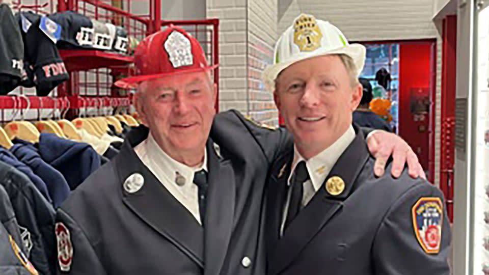 Lt. Joseph Brosi, left, and his son Jim Brosi both worked at Ground Zero on September 11, 2001. - Courtesy Brosi Family