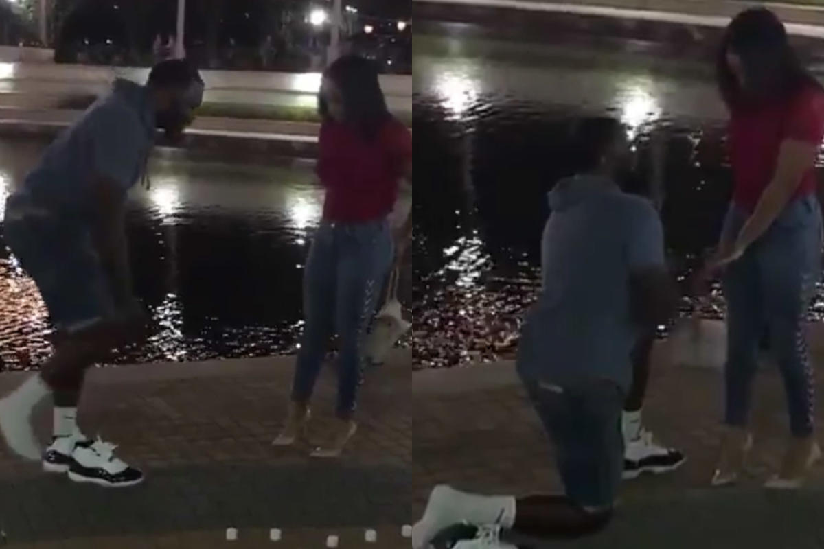 toda la vida Intensivo Reclamación The internet loves this sneakerhead's 'legendary' move before proposing to  his girlfriend