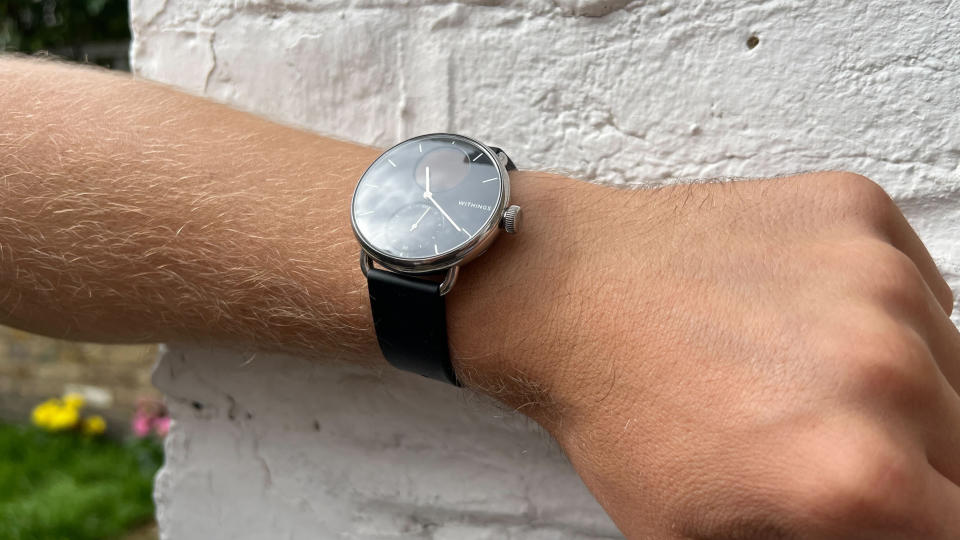 Man wearing the Withings ScanWatch fitness tracker