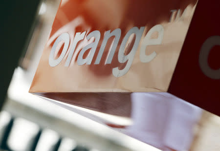 A logo is seen in a retail store of French telecom operator Orange in Bordeaux, southwestern France, July 3, 2015. T REUTERS/Regis Duvignau