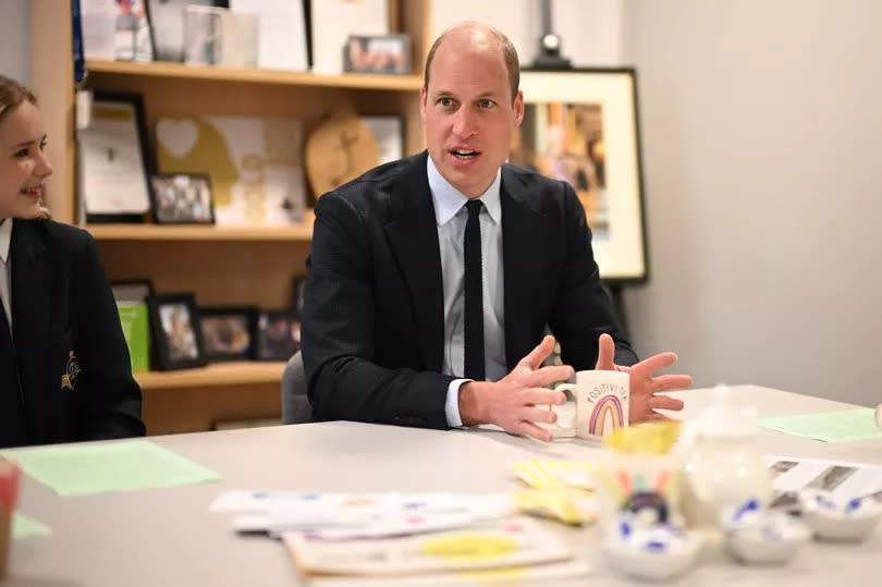 Prince William made a surprise visit to a school in the West Midlands today, where he issued a 14-word update on his wife, Kate Middleton