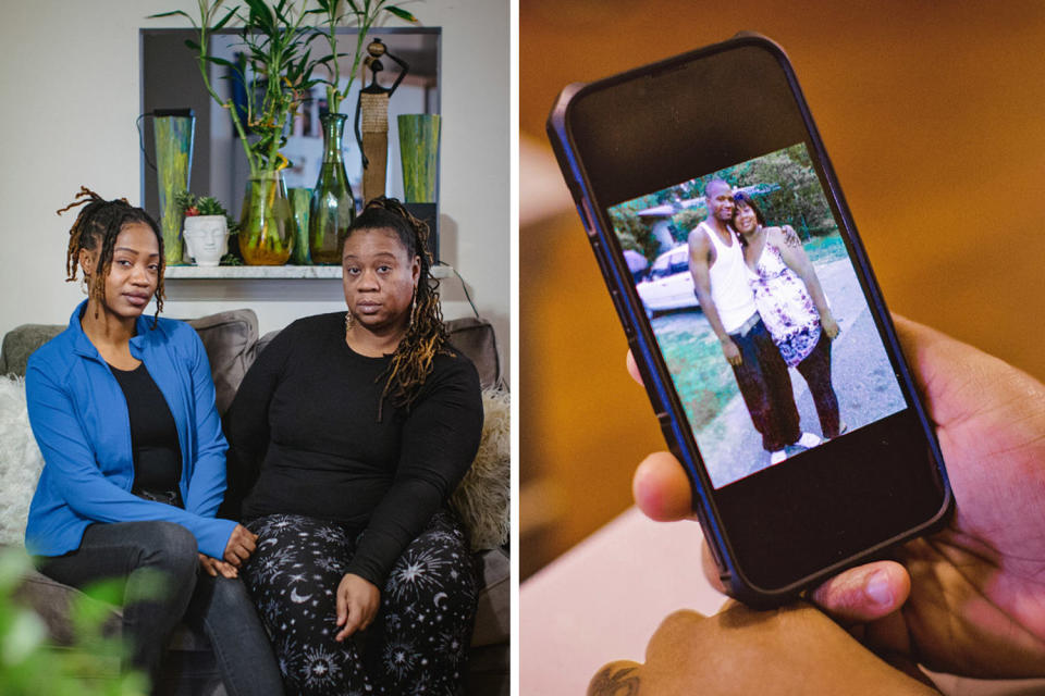 Micheal Akeem Williams' sister, T’Keyah Williams, and mother, Nora Weston. (Ashleigh Coleman for NBC News)