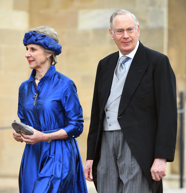 WINDSOR, UNITED KINGDOM - MAY 18: (EMBARGOED FOR PUBLICATION IN UK NEWSPAPERS UNTIL 24 HOURS AFTER CREATE DATE AND TIME) Birgitte, Duchess of Gloucester and Prince Richard, Duke of Gloucester attend the wedding of Lady Gabriella Windsor and Thomas Kingston at St George's Chapel on May 18, 2019 in Windsor, England. (Photo by Pool/Max Mumby/Getty Images)