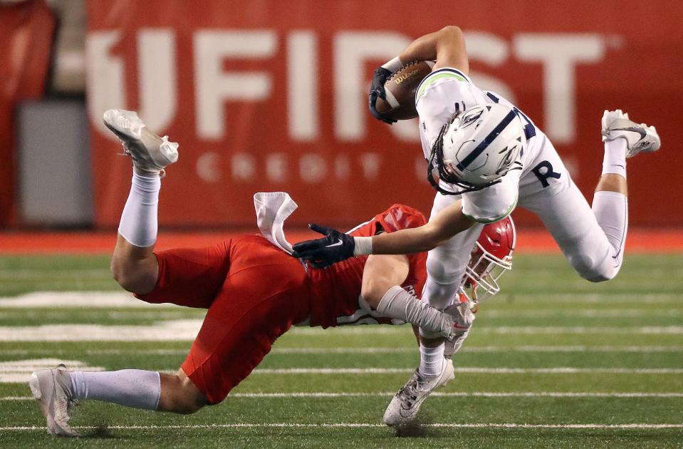 Ridgeline plays Crimson Cliffs in a 4A semifinal football game at Rice-Eccles Stadium in Salt Lake City on Friday, Nov. 10, 2023. Crimson Cliffs won 31-24. | Kristin Murphy, Deseret News