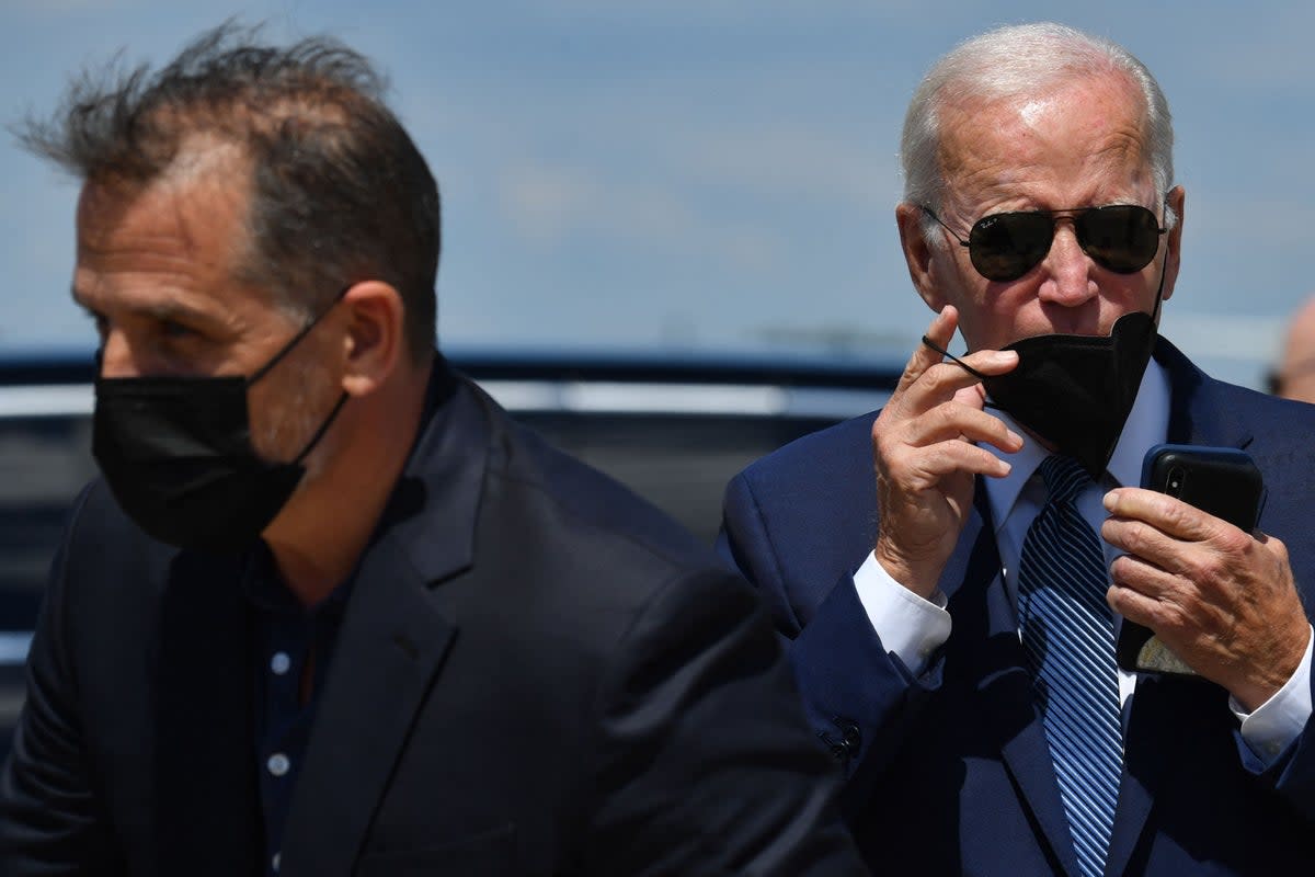 Reports suggest investigators do have enough evidence for possible charge of Joe Biden’s son Hunter (l) (AFP via Getty Images)